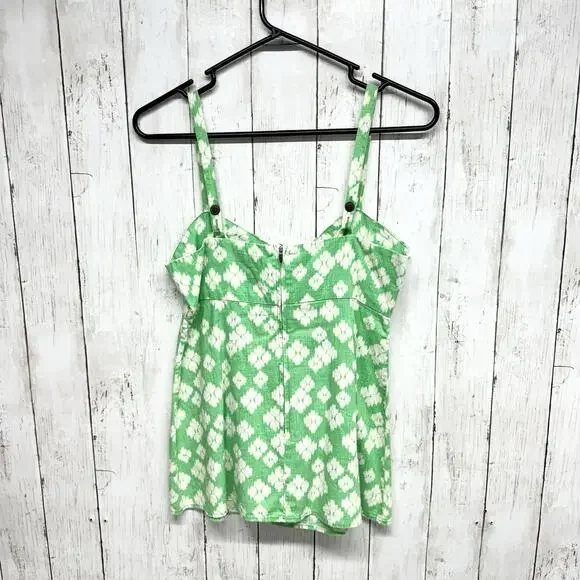 Patagonia Tank Top Women Size 8 Squared Neck Wide Strap Floral Green Outdoor - Picture 4 of 4
